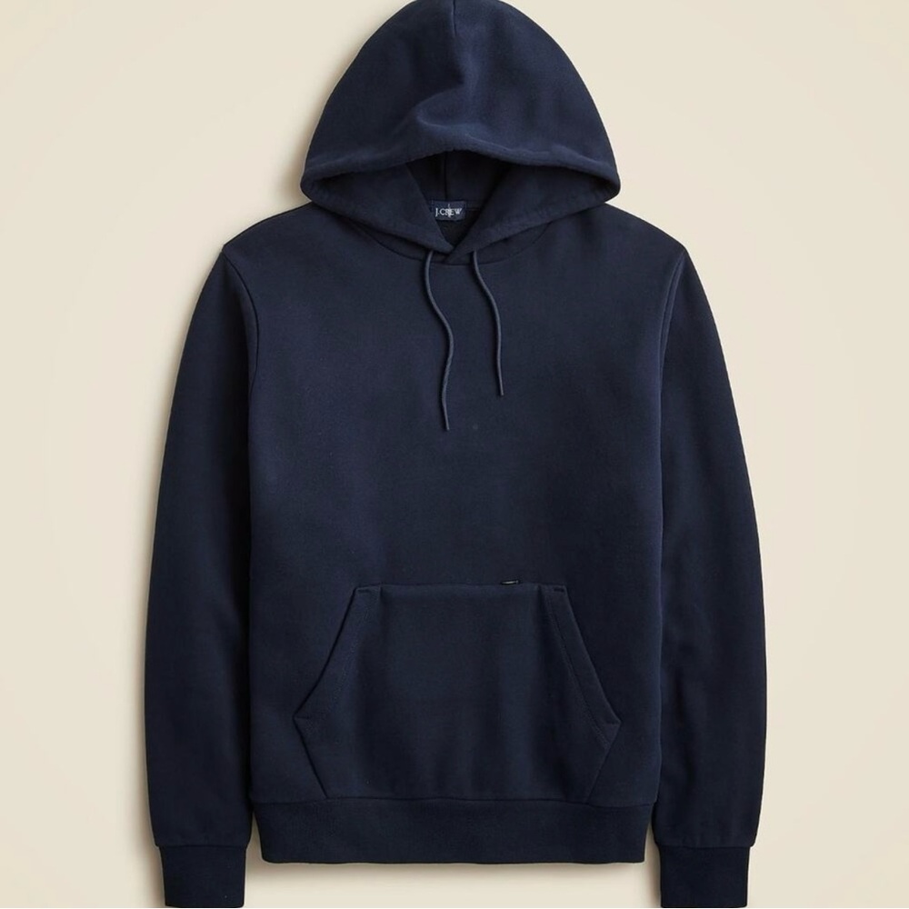 J. Crew Summit 11 oz. Soft-knit Fleece Hoodie Sweatshirt Navy Blue